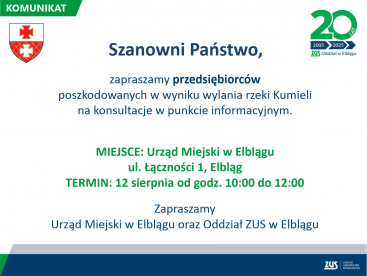 Wsparcie dla przedsiębiorców, którzy ucierpieli wskutek wylania rzeki Kumieli