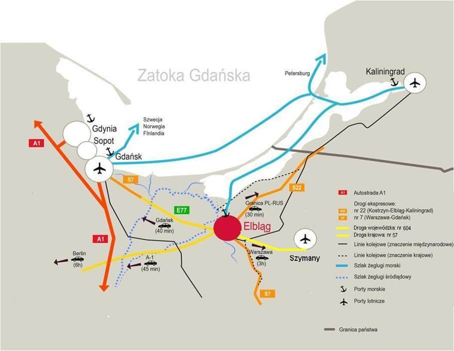 Tereny inwestycyjne warmińsko mazurskie mapa połączeń